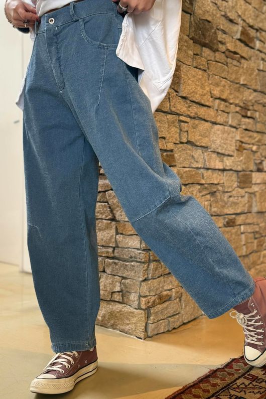 Jos Barrel Jean Washed Mid Denim /25=